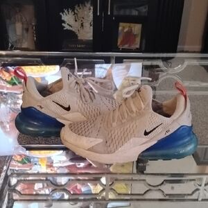 Nike Kids Cream and Blue Sneakers